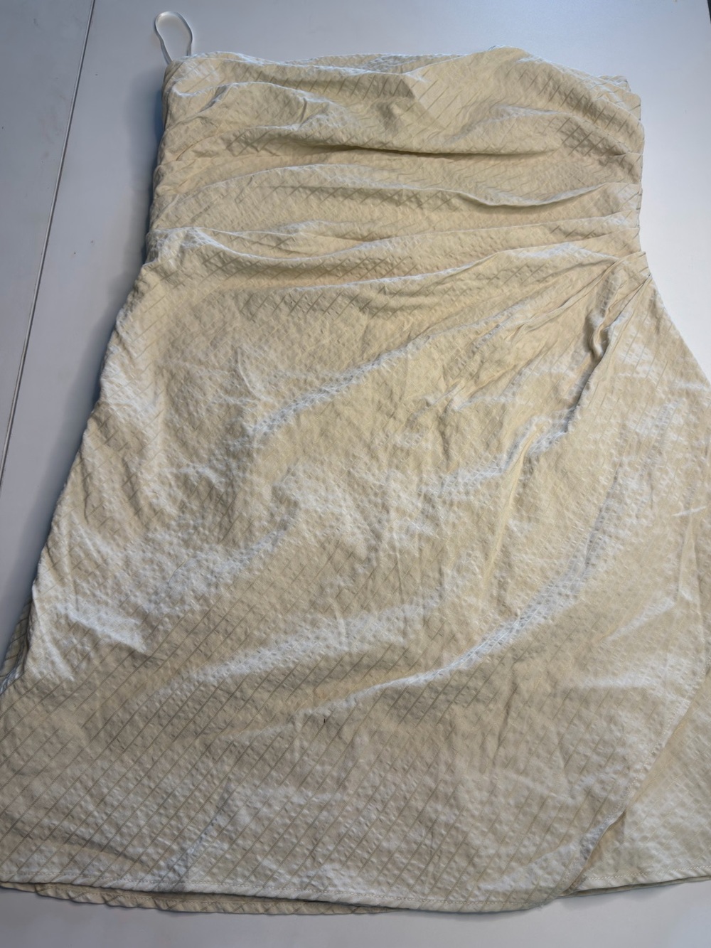 Mango Cream Strapless Quilted Dress